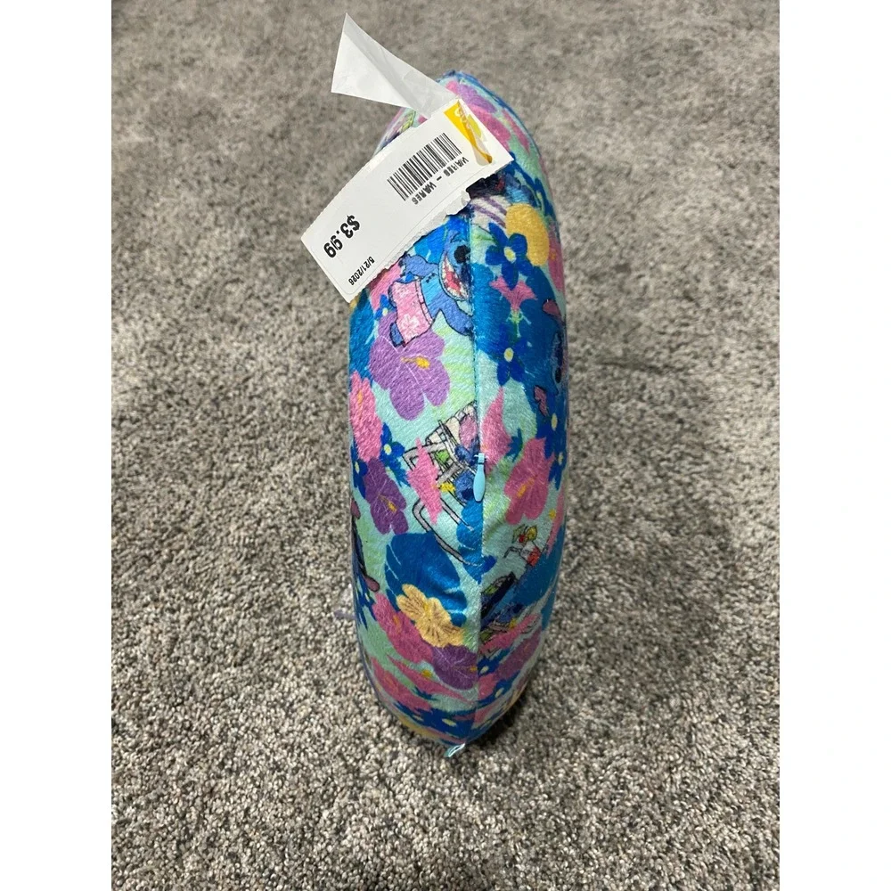Disney Lilo & Stitch Tropical‎ Hibiscus Travel Neck Pillow Bioworld Blue